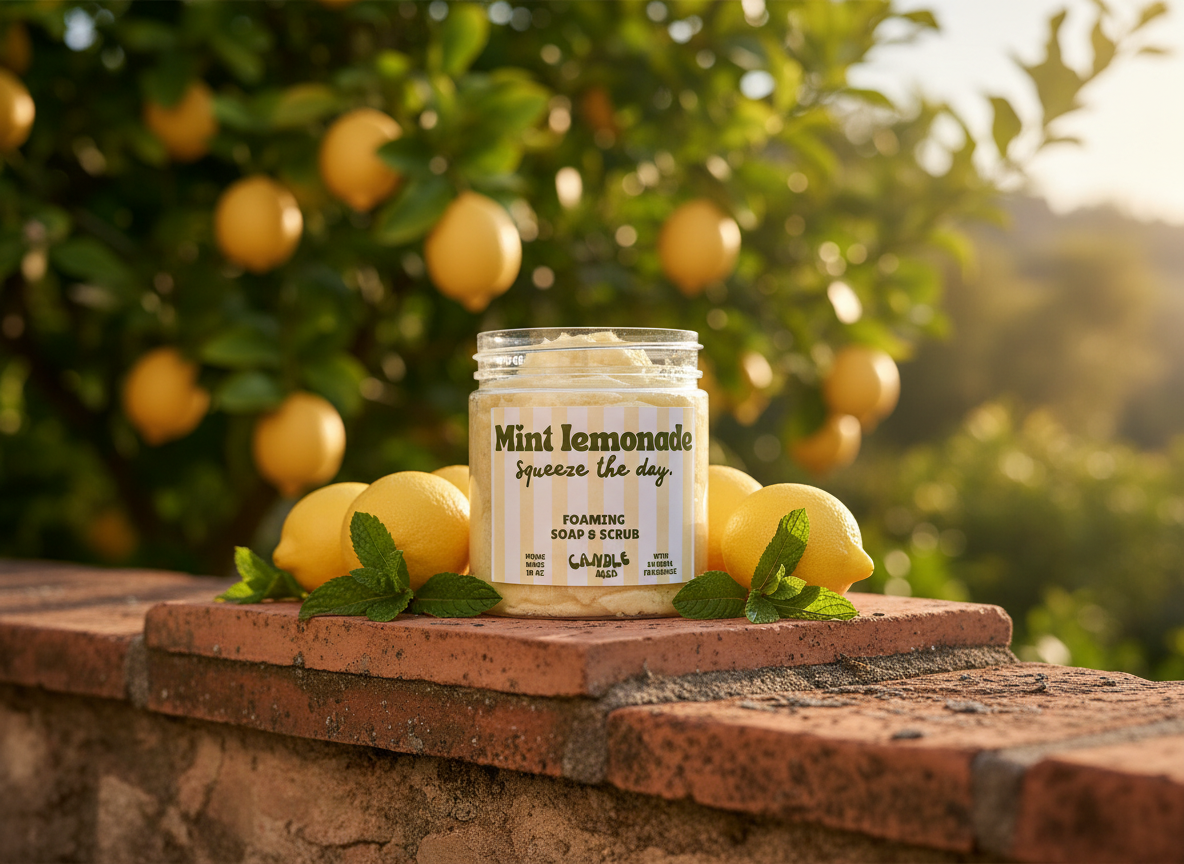 Mint and lemon soap scrub gift