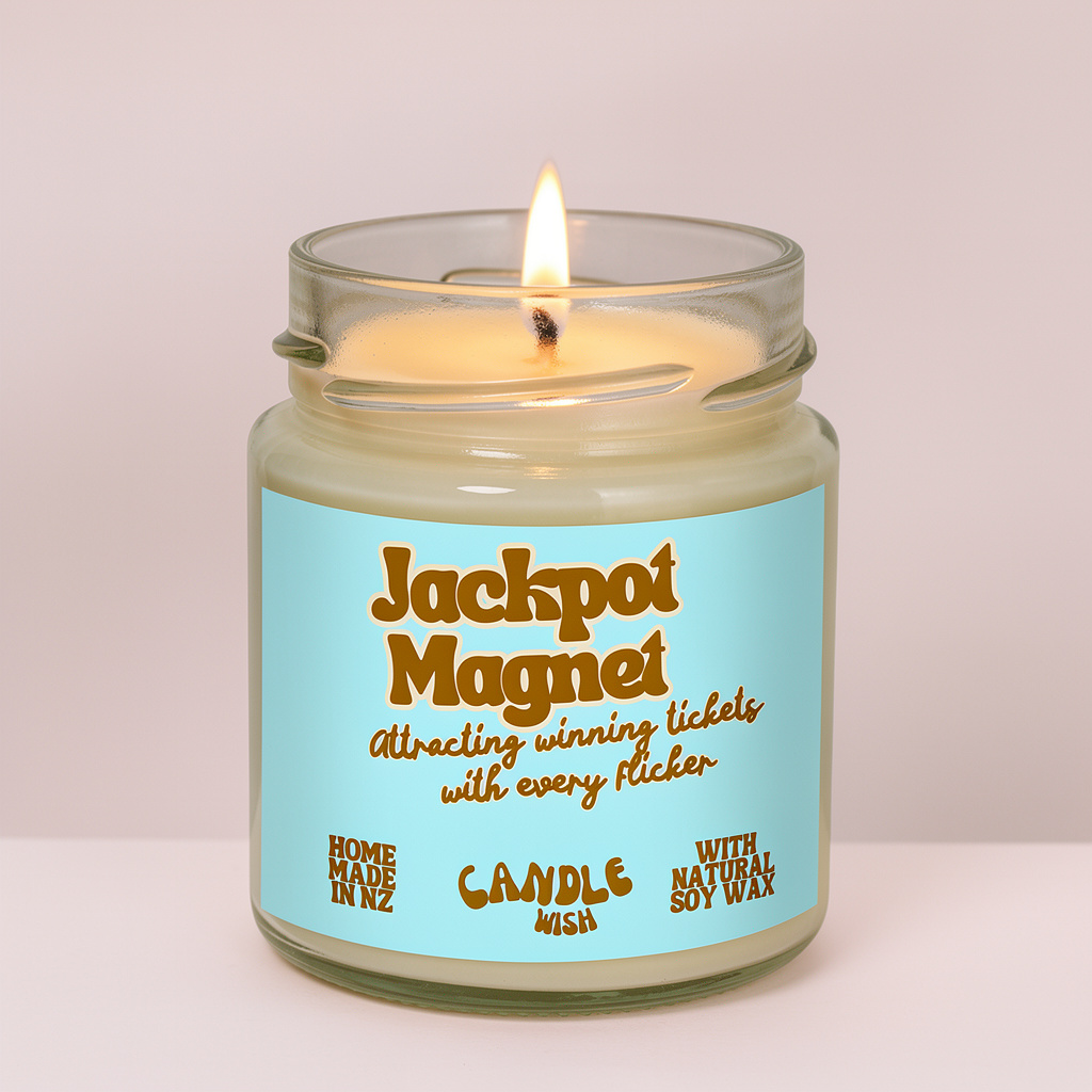 lotto ticket win candle soy