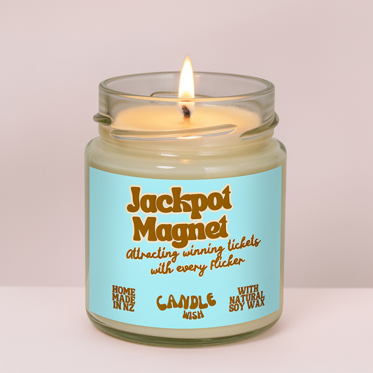 lotto ticket win candle soy